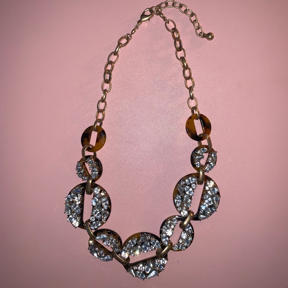 Tortoise and crystal necklace